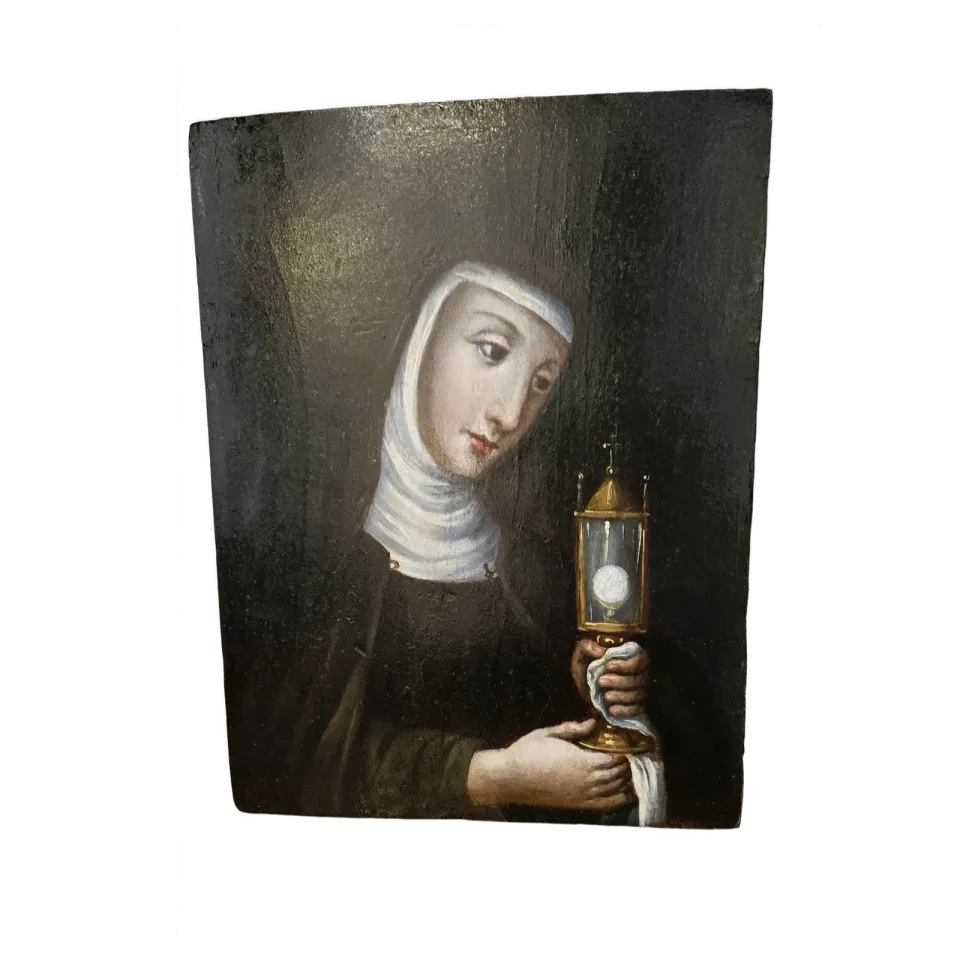 Sainte Claire d’Assise à l’ostensoir, école italienne du XVIIe siècle