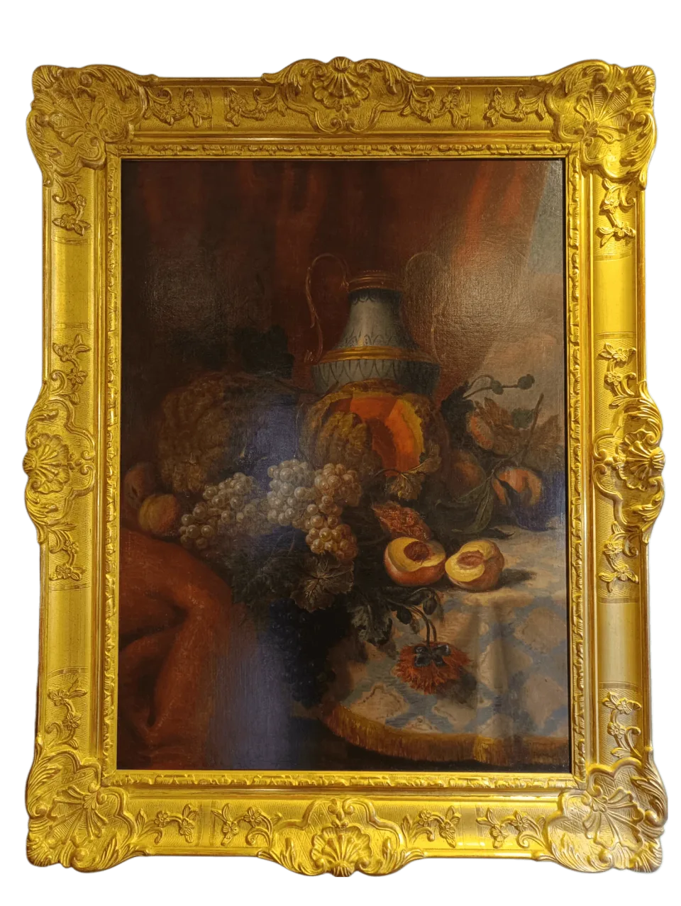 Nature morte aux fruits et à l’aiguière, signée Dépres, 1861