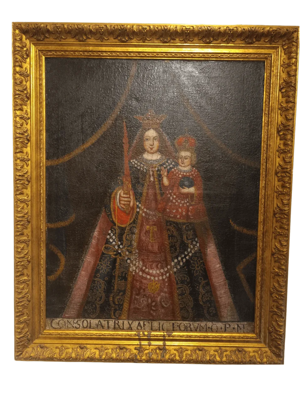 Vierge à l’Enfant « Consolatrix Afflictorum » — École de Cuzco, XVIIIe siècle