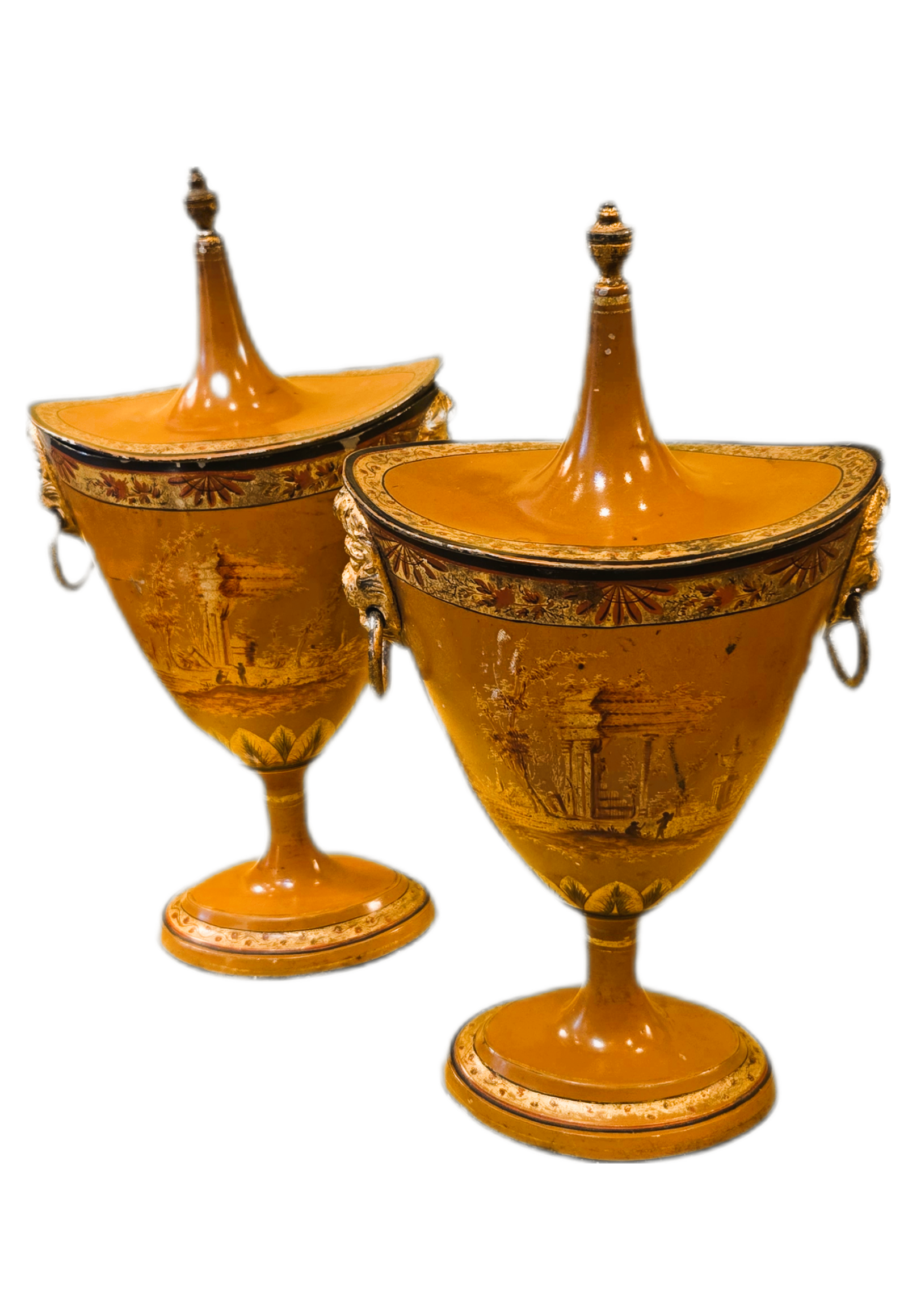 BackgroundEraser 20260321 164209870 scaled Paire de vases néoclassiques en tôle peinte à décor de ruines antiques