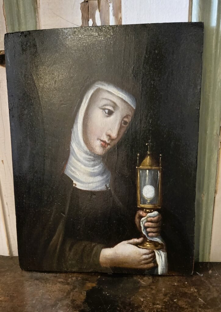 20260807 153030 Huile sur panneau XVIIème sainte Claire d'Assises 20260807 153030 Huile sur panneau XVIIème sainte Claire d'Assises